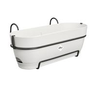 Elho Vibia Campana Trough Allin1 50 - Fioriera per Balcone - Ø 50.4 x H 17.7 cm - Bianco/Silky White