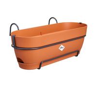 Elho Vibia Campana Trough Allin1 50 - Fioriera per Balcone - Ø 50.4 x H 17.7 cm - Marrone/Terra