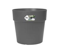 Elho Vibia Straight Round 25 - Vaso per Esterno - Ø 24.3 x H 23.2 cm - Nero/Anthracite