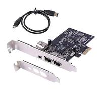 ELIATER Scheda PCIe Firewire per Windows 10, IEEE 1394A PCI Express Controller a 4 porte (3 x 6 pin e 1 x 4 pin), adattatore Firewire 400 1394a per Windows 7/8/11/Mac OS con staffa a basso profilo e