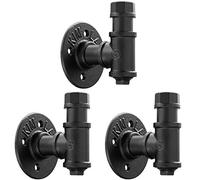 Elibbren - Kit di ganci singoli per accappatoio e asciugamano, stile vintage, stile rustico e chic con finitura nera elettrolitica, montaggio a parete, accessori di montaggio inclusi, confezione da 3