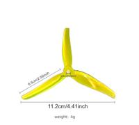 Elica a 3 pale Nazgul F5 | Aerodinamica da 6,5 cm | Materiale PC | Drone da corsa FPV da 5 pollici(F5 2Pair yellow)