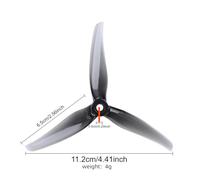 Elica a 3 pale Nazgul F5 | Aerodinamica da 6,5 cm | Materiale PC | Drone da corsa FPV da 5 pollici(F5 2Pair grey)