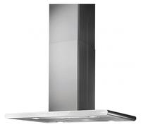 Elica Cappa a isola GALAXY ISLAND WHIX/A/90x45 PRF0019192B finitura acciaio inox e vetro bianco da 90 cm