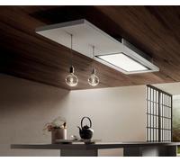 ELICA Cappa a Soffitto, Linea LULLABY @ WH WOOD/A/120, 120 cm, Legno Laccato Bianco + Acciaio Inox - PRF0167048