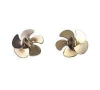 Elica for barca RC, set di eliche in ottone a 5 pale da 13,6 mm for imbarcazioni simulate fatte a mano, foro da 2 mm (1 coppia, 1 sinistra + 1 destra)