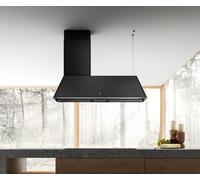 ELICA PRF0171195 IKONA MAXXI PURE BL MAT/F/120 Cappa Isola Sospesa 120 x 44 cm - Filtrante - 610 m³/h - Classe A - Nero effetto soft touch - Funzione purificatore d’aria