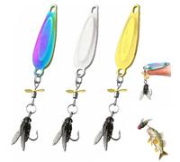 Elica in metallo per pescare catture, elica da spinning sequin soft bait, 3D Bionic Swimming Bait con gancio rotante a coda (misto*3, L)