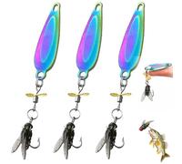 Elica in metallo per pescare catture, elica da spinning sequin soft bait, 3D Bionic Swimming Bait con gancio rotante a coda (multicolor*3, M)