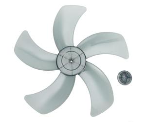 Elica per ventola da 40,6 cm con copertura per dado per ventilatore a piedistallo, cinque pale in plastica PP per un funzionamento affidabile nel tempo (nero)