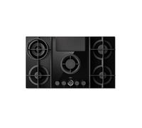 ELICA Piano Cottura a Gas con Cappa Integrata, Linea NikolaTesla Flame EVO BL/A/88, 88cm, 5 Fuochi, Vetro e Ghisa, Nero - PRF0196341