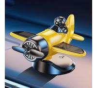 Elica Rotante Solare Aereo da Combattimento Decorazione Auto Per Piloti Plastica ABS Ornamento Interno Giallo Bianco Blu Universale Adatto Per Tutti I Veicoli Con Funzione Sensore Di Luce (Giallo)