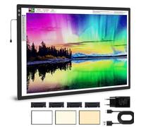 elice Grande lampada ricaricabile A1 luminosa, 6000 mAh, funzionamento a batteria, modalità di luce a 3 colori, lavagna luminosa con 5 livelli/luminosità continua, piastra luminosa per diamond