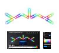 elice Lampada da parete WiFi intelligente, 9 pezzi, sincronizzazione musicale, multicolore, oltre 40 scene dinamiche, funziona con Alexa e Google Assistant, Home Decor, striscia luminosa a LED per