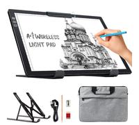 elice Pannello luminoso DIN A4 con tasca/supporto, ricaricabile A4, 6 livelli di luminosità e piastra da disegno dimmerabile, luce per Diamond Painting, disegno, schizzi, tatuaggi