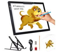 elice Piastra luminosa DIN A4 con supporto/clip, ricaricabile A4, portatile, 6 livelli di luminosità e attenuazione continua, piastra da disegno per Diamond Painting, disegno, schizzi, tatuaggi