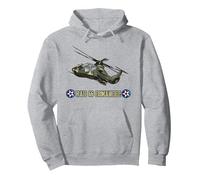 Elicottero Militare statunitense RH-66 Comanche Felpa con Cappuccio, Unisex per Adulti, Grigio Melange, M