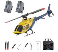 Elicottero RC A60, scala 1:42, BELL206, classe 90, 2,4G, 4 canali, singolo rotore, senza volano, mini elicottero radiocomandato per adulti, con flusso ottico (RTF/giallo e blu)