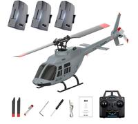 Elicottero RC A60, scala 1:42, BELL206, classe 90, 2,4G, 4 canali, singolo rotore, senza volano, mini elicottero radiocomandato per adulti, con flusso ottico (RTF/grigio)