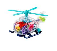 Elicottero ZKCCNUK con luci e suoni, ingranaggio trasparente, compatibile con dispositivi universali, giocattolo luminoso per bambini dai 2 ai 4