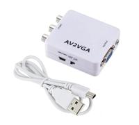 Elictech - Adattatore da mini AV a VGA composito convertitore AV a VGA 480P con porta audio da 3,5 mm, set TV, convertitore audio e video, adattatore in plastica e video con cavo USB