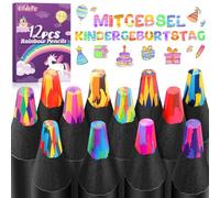 Elidepe Pastelli colorati per bambini, pensierini di compleanno per bambini, 12 matite arcobaleno per bambini, regali per ragazze 5-12 anni, fai da te per bambine 8 anni, regalo per gli ospiti, per la