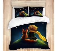 ELIENONO Set Copripiumino Matrimoniale, Parure da Letto,3 Pezzi,Figura da Piccolo Principe,Microfibra Copripiumino 220 x 240cm e 2 Federe 50 x 80cm