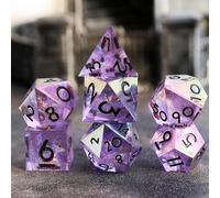 Elifel Dadi DND Set D&D 7 Pezzi Placcatura Iridescente, Resina Dadi da Gioco Particolari DND Fatto a Mano con Bordi Affilati per Giochi Tavolo di Ruolo Dungeons And Dragon con Custodia Regalo