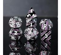 Elifel Dadi DND Set in Metallo D&D 7 Pezzi D4 D6 D8 D10 D12 D20 D% Dadi D&D Metallici Poliedrici per Dungeons And Dragons Pathfinder Giochi da Tavolo Rpg MTG