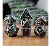Elifel Dadi DND Set in Metallo D&D 7 Pezzi D4 D6 D8 D10 D12 D20 D% Metallici Poliedrici per Dungeons And Dragons Pathfinder Giochi da Tavolo Rpg MTG