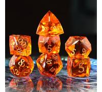 Elifel Set Dadi D&D 7 Pezzi Dragon Eye Mobili Resina Dadi da Gioco Particolari DND con Bordi Affilati Poliedrici Dadi per Dungeon Draghi Pathfinder Rpg DND MTG con Confezione Regalo
