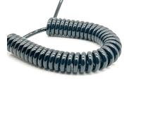 ELILANEY Cavo a spirale a 3 conduttori 18AWG, allungabile a macchina, con sollevamento idraulico CNC, molla ondulata, 0,75 mm2, for sala espositiva estensibile flessibile(Straight 5 meters)