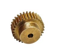 ELILANEY Pignone dritto in rame da 0,75 M 34 denti Diametro 27 mm Spessore denti 8 mm Modulo 0,75 Ingranaggio cilindrico 34T con gradino meccanico(3mm bore)