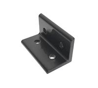 ELILANEY Staffa a forma di L da 10 pezzi for profili in alluminio 2040 3060 4080 4 fori 90 gradi all'interno del connettore di giunzione supporto angolare fissaggio supporto(Nero,4080)