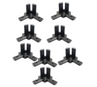 ELILANEY Staffe angolari a 3 vie da 8 pezzi, connessioni ad angolo retto in alluminio pressofuso nero, giunto nascosto for profili standard europei fissaggio supporto(1515)