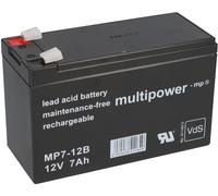 Elimina Batteria Al Piombo MP7-12B Pb 12V 7Ah Vds F2 6,3mm Bgl. 7,2Ah 8Ah 9Ah