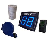 Eliminacode Gestione code 12 V PER AMBULANTI (Blu - COLORE UNICO AL MONDO) Con Radiocomando LCD