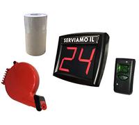 Eliminacode gestione code 12 V PER AMBULANTI Rosso con Telecomando LCD