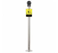 Eliminatore Statico Corpo Umano con Allarme Sonoro | Acciaio Inox 304, Cavo di Terra, Antideflagrante, Stazione Servizio(Style J)