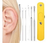 Eliminazione Della Per Le Orecchie - Kit Di Pulizia 'orecchio Professionale 6 Ins 1 Con Borsa Per La Conservazione PU | Cleaner Per Le Cere Auricolari, Gioco Degli Strumenti Di Pulizia Per Ba