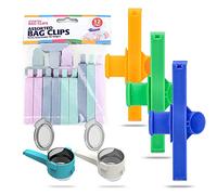 Elinala Clip per Sacchetti per Alimenti, Sacchetto di Plastica di Tenuta Clip, 17 PCS Clip per Sigillare Cibo e Snack a Prova di Umidità, con Clip per Sigillare Il Beccuccio per Lorganizzazione