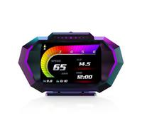 ELING Car HUD Display a testa alta multifunzione OBD2 GPS Tachimetro KMH MPH con supporto a ventosa con allarme di velocità eccessiva con luce ambientale RGB