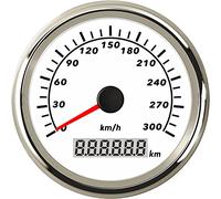 ELING Contachilometri GPS da 85 mm Contachilometri 0-300 km/h Tachimetro per auto con retroilluminazione rossa 9-32 V