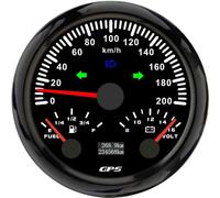 ELING Tachimetro GPS con display multifunzione 3 in 1 da 85 mm Contachilometri 0-200 km/h con indicatore del livello del carburante 12 V con retroilluminazione a 7 colori per auto e moto da corsa