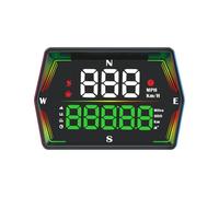 ELING Tachimetro GPS digitale MPH KMH multifunzione con bussola chilometraggio totale altitudine allarme di guida per stanchezza con supporto a ventosa display a testa alta
