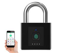 eLinkSmart Lucchetto con cuscinetto apribile tramite impronte digitali o app, Keyless Big Lucchetto pesante, per sbloccare il set di dati, impermeabile, antifurto, indicatore di batteria, USB