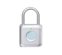 eLinkSmart - Lucchetto digitale con impronte digitali, in metallo, senza chiave, per armadietti della palestra, armadietti scolastici, zaini, valigie, bagagli (argento)
