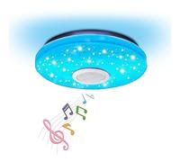 Elinkume Alexa Google Home Plafoniere, 11,8 pollici Bluetooth Music LED Plafoniera con Telecomando, 30 W Dimming RGB Plafoniera a Flusso Cambiante Colore per Soggiorno, Camera da letto, Bambini