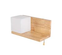 ELINKUME Lampada da parete con interruttore E27, luce bianca calda, luce bianca fredda, in legno, per interni ed esterni, per camera da letto, bagno, corridoio