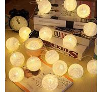 ELINKUME LED Catena Luminosa a Sfere di Cotone, Luci LED a Batteria Bianco Caldo 3.3M 20 palle di Cotone Catena Luminosa Interni Balcone Finestra Festa Natale Decorazione Illuminazione